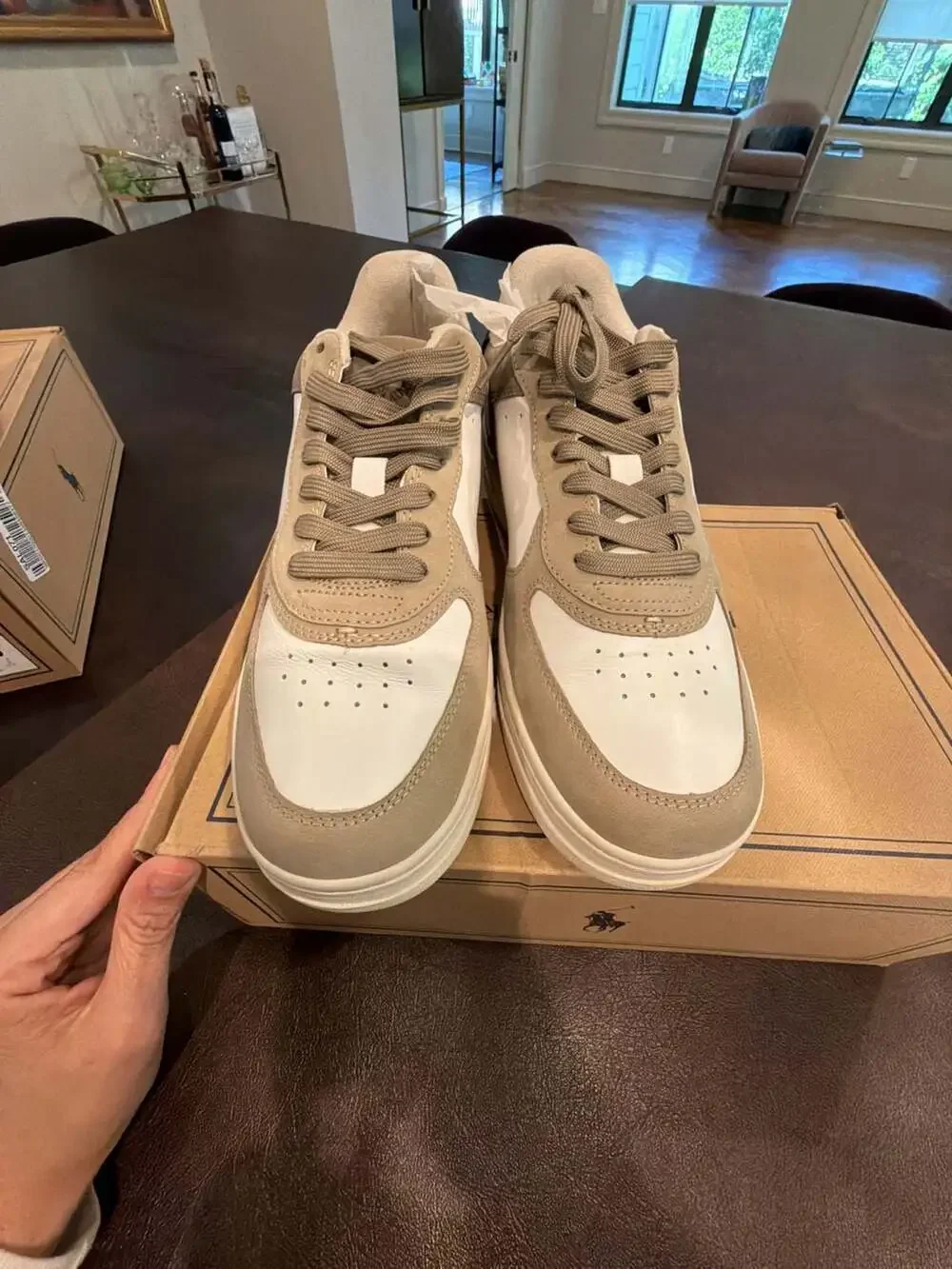 Polo Ralph Lauren Masters Court Nubuck and Leather Sneakers size men 9 w 10.5